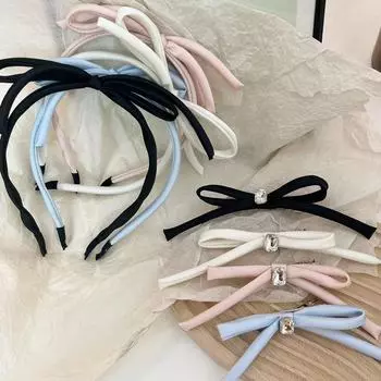 Милая заколка для волос с боковой челкой, повязка на голову с бантом, модные головные уборы, повседневный головной убор, надежно удерживающий пряди волос 1 синий