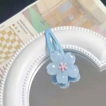Милая заколка для волос «Вишня в цвету», головной убор, милая заколка-невидимка для девочек, Y2K, заколка для боковой челки, аксессуары для волос, заколки для волос со свежими цветами