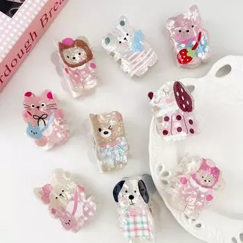 Милая заколка для волос в виде кролика, кошки, краба, корейский стиль, маленькая заколка для волос в виде акулы, милая заколка для волос в виде медведя, ежедневная Style5