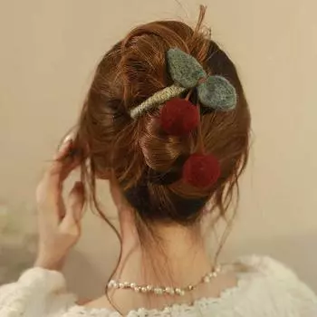 Милая заколка для волос в виде вишни, милые аксессуары для волос для женщин и девочек, универсальная заколка в виде акулы, изысканные подарки для волос в виде когтя 1Pc