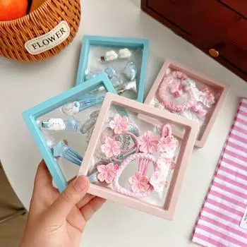 Милая заколка для волос, заколка для волос с мультяшной челкой, боковая заколка для женщин и детей, головные уборы, заколка, аксессуары для волос, подарочная коробка очистить розовый