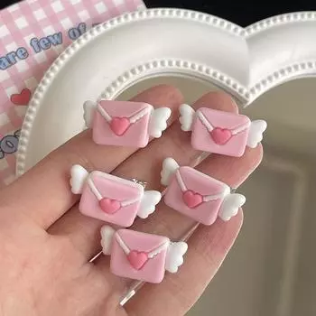 Милая заколка-конверт в виде крыльев ангела для девочек, милые розовые заколки для волос, заколка с боковой челкой, аксессуары для волос Y2K