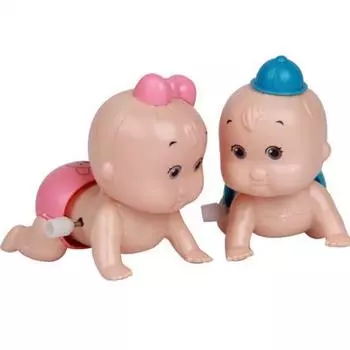 Милая заводная ползающая кукла для мальчиков и девочек, игрушка, подарок на день рождения для маленьких детей one size разноцветный