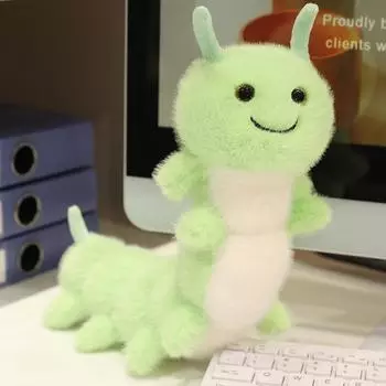 Милая зеленая гусеница, плюшевая игрушка, кукла, мультяшный большой жук, забавная кукла, детская подушка для метания, подарок на день рождения 30cm