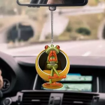 Милая зеленая подвеска в виде лягушки, маленькие акриловые плоские украшения, модная подвеска в виде лягушки для автомобиля, настольная style 8