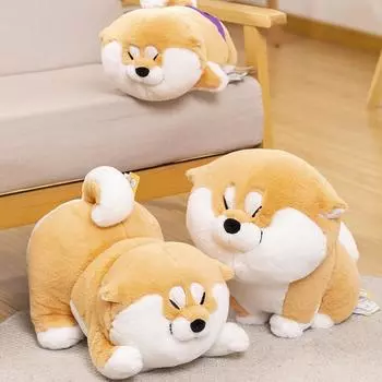 Милая желтая собака плюшевая игрушка кукла Шиба-ину спальная подушка 35cm золотой