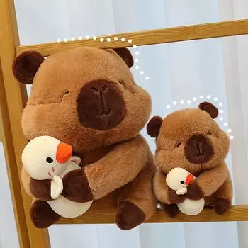 Милая желтая утка-капибара, плюшевая игрушка, кавайная игрушка в виде животного, плюшевая кукла, детский подарок на день рождения, игрушки-капибара 15cm