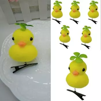 Милая желтая заколка для волос в виде утки, забавный и уникальный аксессуар для волос для детей и женщин, мультяшная заколка для волос, модные головные уборы 5