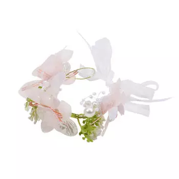 Милая жемчужная лента для девочек, повязка на голову, симпатичная кружевная бисерная цветочная корона для девочек, аксессуары для волос для вечеринки по случаю дня рождения Bracelet зелёный