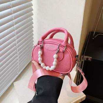 Милая жемчужная принцесса сумочка модная однотонная мини женская сумка через плечо новый дизайн молнии детские сумки