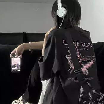 Милая женская футболка с короткими рукавами и принтом бабочки, летняя дизайнерская ниша, свободная студенческая футболка оверсайз, топ 2XL белый