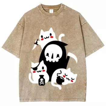 Милая женская футболка с принтом кота из мультфильма Q Edition, белая, высокого качества, удобная, дышащая, летняя, с коротким рукавом, стираная S