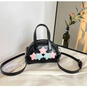 Милая женская мини-сумка через плечо, летняя контрастная модная сумка на одно плечо из искусственной кожи со звездами, женская сумочка