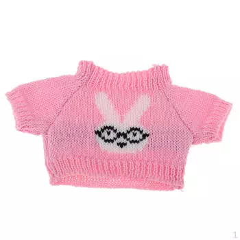 Милая зимняя одежда, розовый свитер с кроликом для аксессуаров 25 см