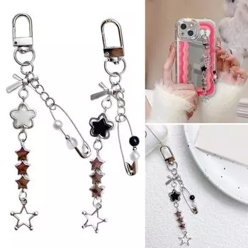 Милая Звезда Булавка Бант Брелок Подвеска Милые Подвески Украшения Брелок Шарм для Кошелька Сумки Рюкзака Сумки чёрный