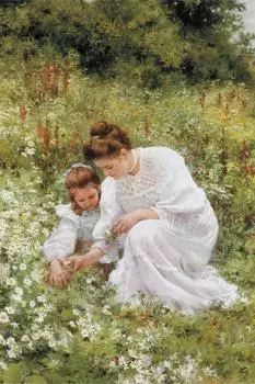 Милашки 1000 деталей пазл Мать и дитя собирают ромашки (50x75cm)
