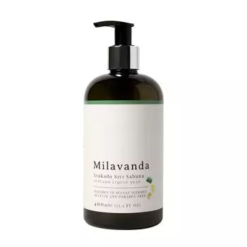 Milavanda Avocado Liquid Hand Soap, Cold Pressed Olive Oil Infused Liquid Soap, Moisturizing, Natural Hand Wash for Sensitive Skin, 13.5 oz, 400 ml