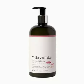 Milavanda Rose Liquid Hand Soap, Cold Pressed Olive Oil Infused Liquid Soap, Moisturizing, Natural Hand Wash for Sensitive Skin, 13.5 oz, 400 ml