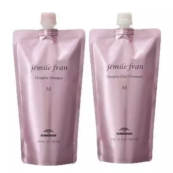 Milbon Gemile Fran Heat Gloss M Шампунь 400 мл Лечение 400 г Сменный набор +