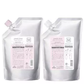 Milbon Gemile Fran Heat Gloss M Шампунь 1000 мл Лечение 1000 г Сменный набор +