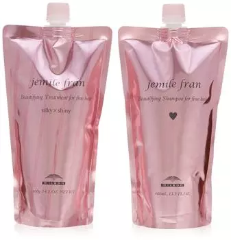 Milbon Gemile Fran Шампунь Heart H 400 мл Лечение Шелковистый Блеск 400 г Сменный набор +