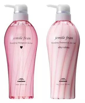 Milbon Gemile Fran Шампунь Heart H 500 мл Лечение Шелковистый Блеск 500 г Набор +