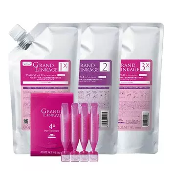 Milbon Grand Linkage Salon Treatment 600 г x набор сменных блоков (1x, 2, 3x, 4x) (9г 4) 4-х частей