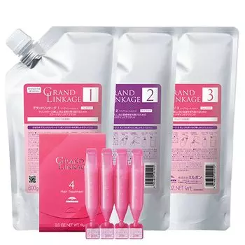 Milbon Grand Linkage Salon Treatment 600 г x набор сменных блоков (1, 2, 3, 4) (9г 4) 4-х частей