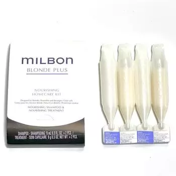 Milbon Home Care Kit Питательный шампунь для волос 9 мл x2 9 г x2 Global Milbon Blonde Plus Milbon & +