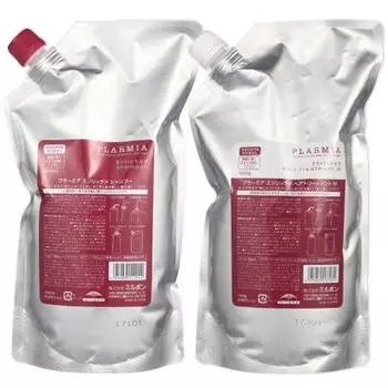 Milbon Plamia Enriched Shampoo 1000mL + Treatment M 1000g Refill Set