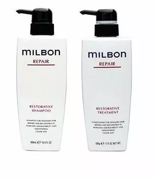 Milbon Repair Restorative Shampoo Treatment 500ml each & (genuine)