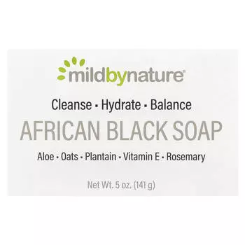 Mild By Nature, африканское черное мыло, кусковое мыло с овсом и бананами, 5 унций (141 г)