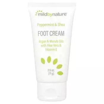 Mild By Nature, Крем для ног с перечной мятой и маслом ши, аргановым и маруловым маслами, 2,5 унции (71 г)