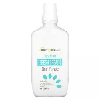 Mild By Nature, Ополаскиватель для полости рта «Освежающее дыхание», без спирта, со вкусом ледяной мяты, 16 жидких унций (473 мл)
