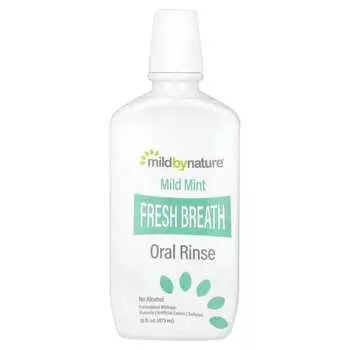 Mild By Nature, Ополаскиватель для полости рта «Освежающее дыхание», без спирта, со вкусом легкой мяты, 16 жидких унций (473 мл)