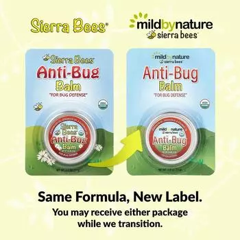 Mild By Nature, Sierra Bees™, Бальзам от насекомых, Масла кедра, герани и розмарина, 0,6 унции (17 г)