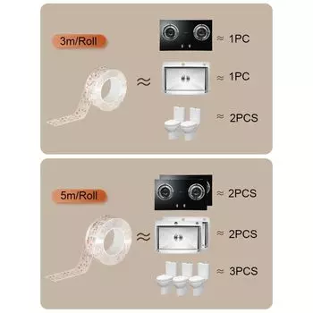 Mildew-proof Caulk Tape Bathroom Tub Toilet Shower Tile Sealer Countertop Wall Corner Kitchen Sealant Strip Household 42mm x 3m