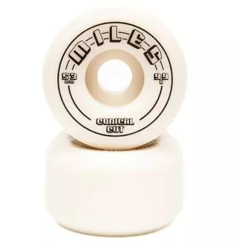 Miles Skateboard Wheels 99a 53mm Conical Hard 99 DURO CONICAL Set of 4 Skateboard Street [MILES WHEELS] (White) белый