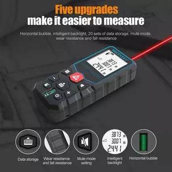 MILESEEY X5 Лазерная рулетка 40M Лазерный дальномер Высокоточная рулетка Несколько функций измерения Электронная линейка 60M