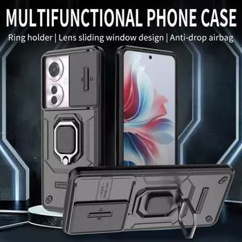 Military Armor Holder Protective Case for OPPO K11 OnePlus 11 11R ACE2 ACE3 V Nord CE3 CE4 Lite N30 12 12R Phone Case Ring Stand Hard Back Cover Oneplus 11 фиолетовый
