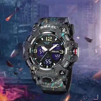 Military Digital Watch for Men Camouflage Waterproof Wristwatch Mens Shockproof Sport Quartz Clock