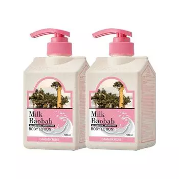 Milk Baobab Body Lotion Damask Rose Fragrance, 500ml, 2 units