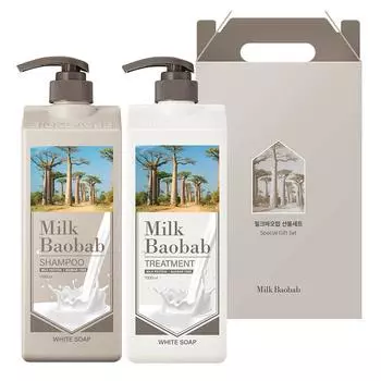 Milk Baobab Hair 2-piece gift set, white soap scent, 1 set