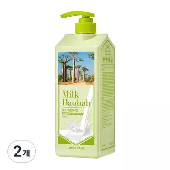 Milk Baobab Lime & Basil Shampoo, 1000ml, 2 units