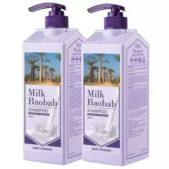 Milk Baobab Shampoo Baby Powder Scent, 1L, 2 ea.