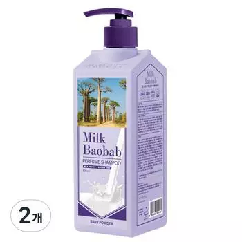 Milk Baobab Shampoo Baby Powder Scent, 500ml, 2 units
