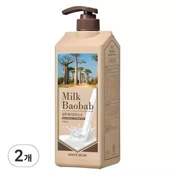 Milk Baobab Shampoo White Musk Fragrance, 1L, 2 units
