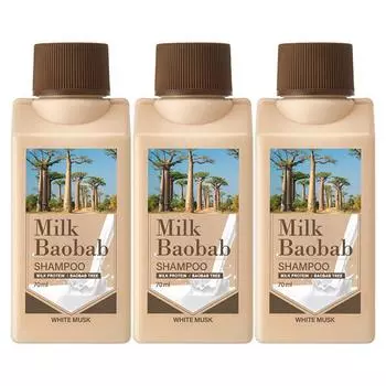 Milk Baobab Travel Shampoo White Musk Fragrance, 70ml, 3 pcs.