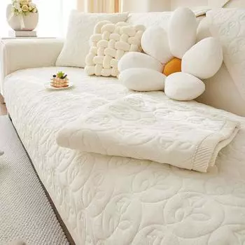 Milk Fiber Sofa Cushion Winter Thickened Fleece Cushion Non-Slip Leather Sofa Cover Cover Cloth 70*70cm