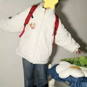 Milk fufu lamb wool coat for women s winter new small fragrant style design feeling piled and thickened cotton clothes feeling cotton clothes S жёлтый